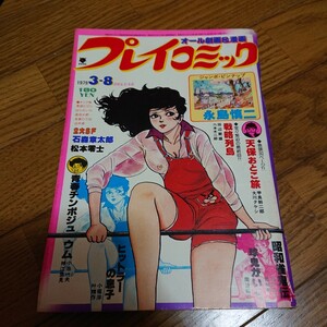 プレイコミック 昭和54年 3月 ジャンボピンナップ 永島慎二 石森章太郎 四次元半袖の下張り 松本零士 キャプテンハーロック 北野英明 