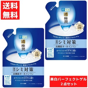 肌ラボ 極潤 ロート製薬 美白 パーフェクト ゲル 詰め替え用 80g 美容 オールインワン 濃密 ヒアルロンゲル シミ対策 ２点セット