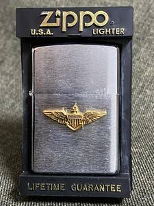  unused new goods . seal condition ZIPPO Zippo - oil lighter U.S.NAVY WING EMBLEM America navy aviation .. chapter brush finish 