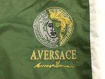 T01/237 A. VERSACE A.ヴェルサーチ メデューサロゴ 刺繍 ナイロン セットアップ シャカシャカ ウインドブレーカー 上下セット L グリーン_画像8