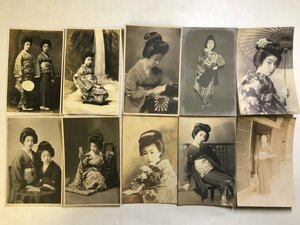 戦前の絵はがき 10枚まとめセットJ★芸者 芸妓 舞妓 古写真 絵葉書 全勝堂写真部 上方屋 14A-2-1H