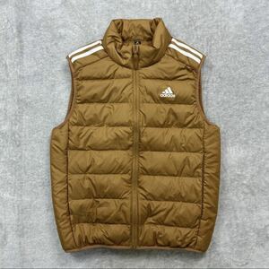 格安送料 XO（2XL）サイズ 新品adidas アディダス エッセンシャル ダウンベスト 秋冬 防寒 保温 3ストライプ ダウン80 XXL 3L HK4651