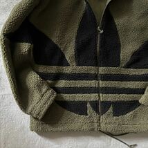 Lサイズ 新品 adidas originals アディダス オリジナルス シェルパジャケット ボアジャケット フリース カーキ 黒 ブラック aHC0326_画像3