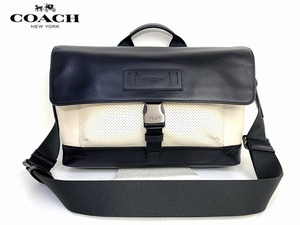 極美品★送料無料★完売モデル コーチ メンズ COACH レザー バイク バッグ メッセンジャー バッグ ショルダーバッグ 