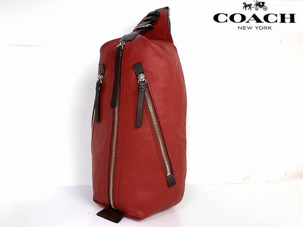 美品★送料無料★希少カラー コーチ メンズ COACH トンプソン レザー ボディバッグ ワン ショルダーバッグ