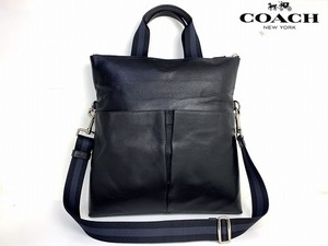 美品★送料無料★ コーチ メンズ COACH レザー 2Way ショルダーバッグ トートバッグ ブラック