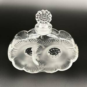 ラリック Lalique フランス クリスタルガラス 香水瓶 「ふたつの花（ドゥ・フルール）」 9.5cm