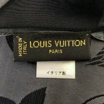 BAm117C 60 ④ Louis Vuitton ルイヴィトン エトール モノグラム グレー ブラック ストール リバーシブル シルク レーヨン_画像6