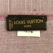 BAm119C 60 ⑥ Louis Vuitton ルイヴィトン マフラー モノグラム ピンク カシミヤ シルク レディース アクセサリー_画像6