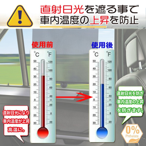 車用サンシェード ロール式自動伸縮 日除け アウトドア サイド用 紫外線UVカット 遮光 車内温度上昇防止 2点セット 7日保証の画像3