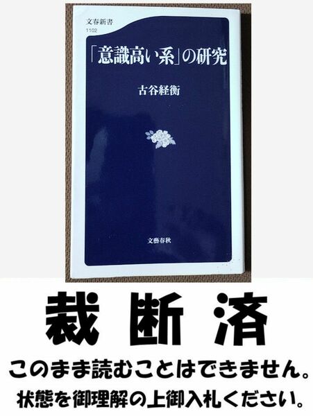 【裁断済・同梱可】「意識高い系」の研究　／　古谷経衡（文春新書）