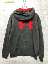 UNDER ARMOUR アンダーアーマー 裏起毛 ジップアップパーカー 羽織り グレー 大きいサイズ XL_画像5