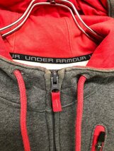 UNDER ARMOUR アンダーアーマー 裏起毛 ジップアップパーカー 羽織り グレー 大きいサイズ XL_画像3