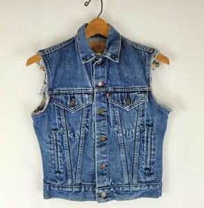 美品 80s USA製 Levi's 70506-0216 カットオフ デニムベスト 14 XSサイズ 程度 80年代 アメリカ製 ビンテージ デニムジャケット ケアタグ