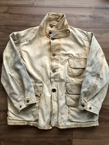 1930s~1940s WELLINGTON Vintage Army Duck Hunting JKT ヴィンテージハンティングジャケット　40〜42サイズ　チンストラップ付き