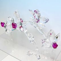 ☆ スワロフスキー クリスタル フラワー オブジェ W20.7cm （箱無し）SWAROVSKI 花 置物 _画像6