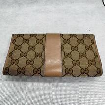 GUCCI グッチ GGキャンバス 二つ折り長財布 ベージュ×ピンク 233028・0416 金具不良_画像2