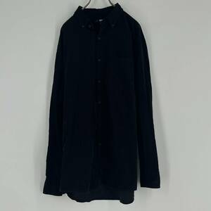 L UNIQLO ユニクロ シャツ コーデュロイ ブラック 長袖 リユース ultraｍto sh0396