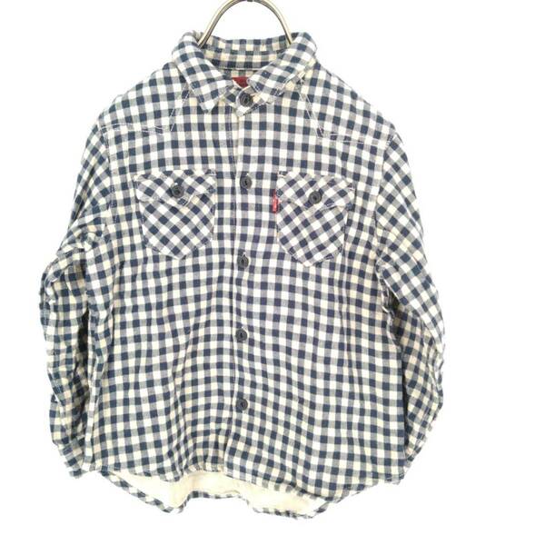 120 Levi's RED TAB シャツ 長袖 ネイビー ギンガムチェック リユース ultraｍto sh0400