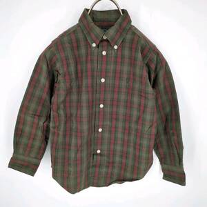 110 POLO Ralph Lauren рубашка хаки в клетку длинный рукав Kids повторное использование ultramto sh0410