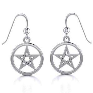 PS: Silver Pentagram Pentacle Earrings