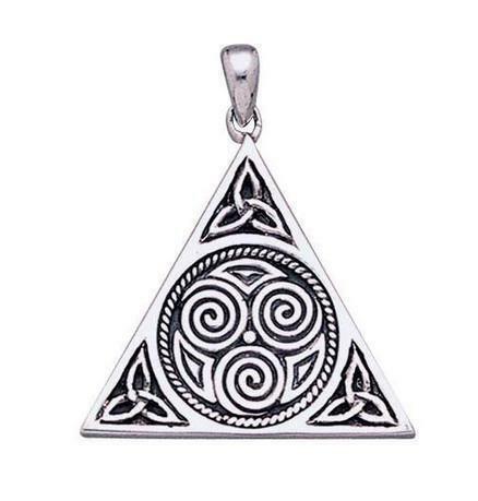 PS Celtic Triskele Pyramid Pendant SV925