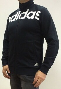 新品タグ付き Mサイズ 黒 店舗完売 アディダス スウェット トラックジャージトップ ADIDAS ESSENTIALS TRACK TOP ビッグロゴ 