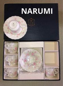 NARUMI ナルミ コーヒーカップ　シルキーホワイト　花柄　5客　ボーンチャイナ
