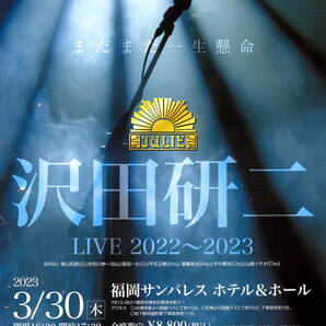 送料無料 10枚 沢田研二 福岡サンパレス コンサート告知チラシ A4版 裏白紙