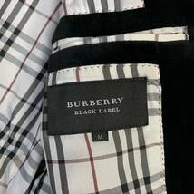 美品 バーバリーブラックレーベル 【王者の貫禄】BURBERRY BLACK LABEL 銀ボタン テーラードジャケット ノバチェック ベロア ブラック _画像6