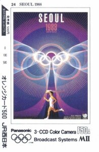 オリンピックポスター第24回ソウル1988　JR西日本フリーオレンジカード