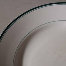 02773 OCCUPIED JAPAN グリーンラインリム皿 / 硬質陶器 プレート 古道具_画像4