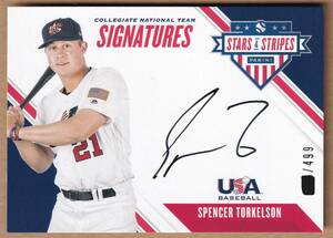 【スペンサー・トーケルソン】直筆サインカード 2020 PANINI USA BASEBALL AUTOGRAPH 499枚限定 / TOPPS以外【SPENCER TORKELSON】