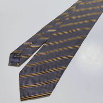 N227 美品!! Ermenegildo Zegna エルメネジルド ゼニア ジャガード レジメンタル ストライプ ネクタイ ネイビー ホワイト オレンジ!!_画像2