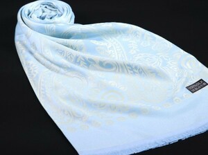 WINTER PASHMINAS◆KV-5126 極上 シルク【ベイビーブルー系/Paisley pattern】大判 ストール/スカーフ 冬 Scarf/Stall