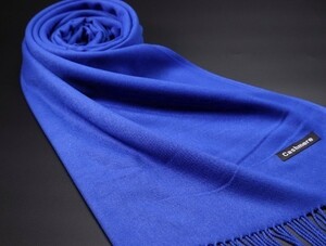 WINTER PASHMINAS◆KW-C124 極上 カシミア【ロイヤルブルー/無地】大判 ストール/マフラー Cashmere Scarf/ Stall