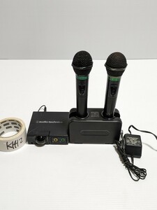 audio-technica オーディオテクニカ ワイヤレスマイク AT-CLM700T/B 2個 BC700 AT-CR701 合計2個 電源ケーブル付き 動作確認済み