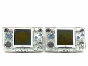 A624(60) ネオジオポケット　クリスタル　クリア　SNK NEOGEO POCKET 本体　2台セット　中古【通電ジャンク】