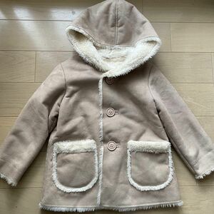 anyfam 100cm 女の子 子供服 キッズ ムートンコート アウター 上着 モコモコ