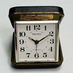 SEIKO 置時計 セイコー 2石 2JEWELS アラーム時計 目覚まし時計 トラベル時計 トラベルクロック ゼンマイ式 機械式 手巻き アンティーク 