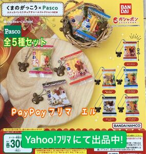 くまのがっこう×Pasco　スナックパンミニチュアチャームコレクション　NEW 全5種　ガチャ　フルコンプ　パン　パスコ