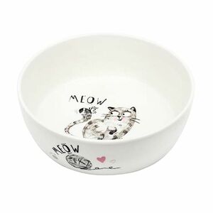 ☆新品未使用☆Alien Pet ペットボウル 猫 食器 フードボウル 陶器 スタンド 脚付 (脚なしタイプ, 蝶々