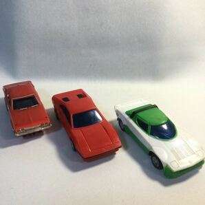 旧バンダイ製/プラスチック車3台セット/1970年代LUCEGSⅡ/Ferrari/緑不明/サイズ7-10cm程/フェラーリルーチェスポーツカースーパーカーの画像1
