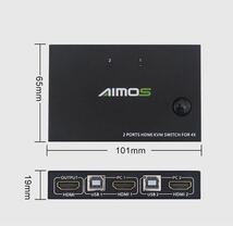 AIMOS AM-KM2012ポート4K30Hz HDKVMスイッチボックスビデオディスプレイUSBスイッチャースプリッターfor2 PCPS4_画像2