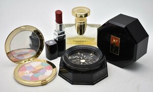 竜B223◆ブランド品 メイク用品 コスメ 香水 4点 CHANEL シャネル 口紅 ルージュ YSL イヴサンローラン GUERLAIN ゲラン パウダー ブルガリ