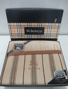 C73◆未使用 Burberry バーバリー パイルブランケット ベージュ 茶色 FEF1501458 毛布 綿100％ 140×200cm 西川産業株式会社 寝具 毛布