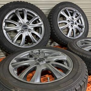 アレスト 14インチ アルミホイール 4本セット ダンロップ 2021年製 スタッドレスタイヤ WINTERMAXX 155/65R14 N-BOX デイズ ワゴンR