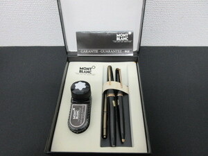 MONTBLANC モンブラン 万年筆 クラシック ・ボールペン ブラック×ゴールドカラー ツイスト式 ・インク 筆記未確認【中古】＃34393