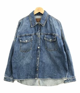 裾カットオフ デニムジャケット レディース S S THE DENIM OVERSHIRT IN MIC BLU [0502]