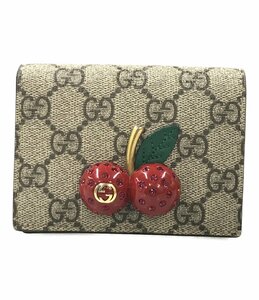 グッチ 二つ折り財布 チェリー さくらんぼ 476050 525040 GGスプリーム レディース GUCCI [0502]